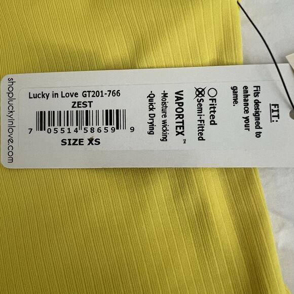 LUCKY IN LOVE WOMEN'S Chill Play Tank GOLF TENNIS PICKLEBALL Zest Yellow - Picture 5 of 9